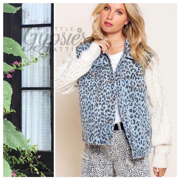 TAKING DOWN 4/5/24 POL Snow Leopard Denim & Cable Knit Jacket - Picture 9 of 14